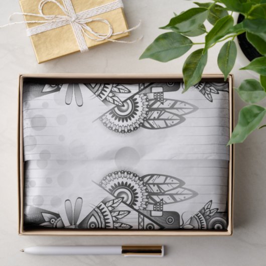 Abstraktes Indianerstamm Seidenpapier (Geschenk)