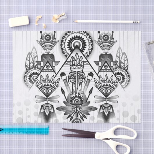 Abstraktes Indianerstamm Seidenpapier (Handwerk)