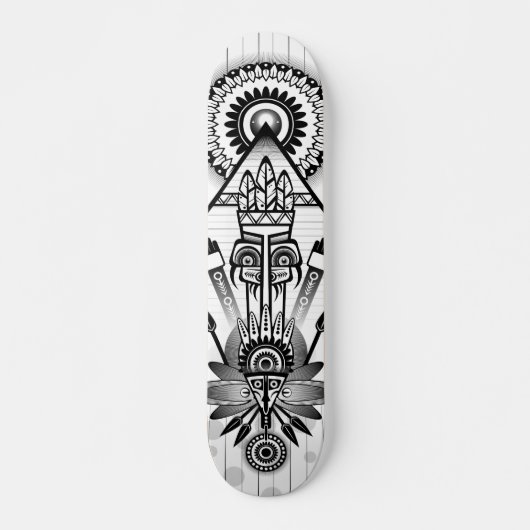 Abstraktes Indianerstamm Skateboard (Vorne)