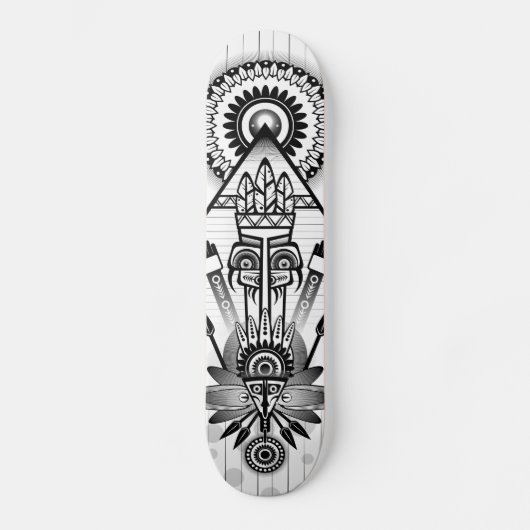 Abstraktes Indianerstamm Skateboard (Vorderseite)