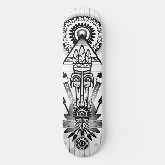 Abstraktes Indianerstamm Skateboard (Vorderseite)
