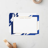 Abstraktes Indigo Blue Brushstrokes Flat Notecard Mitteilungskarte (Vorderseite/Rückseite Beispiel)