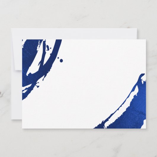 Abstraktes Indigo Blue Brushstrokes Flat Notecard Mitteilungskarte (Rückseite)