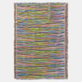 Abstraktes indisches Boho Line-Muster Decke (Vorderseite Vertikal)