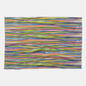 Abstraktes indisches Boho Line-Muster Geschirrtuch (Horizontal)