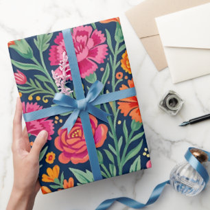 Abstraktes indisches florales Schmetterlings-Gesch Geschenkpapier