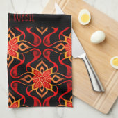 Abstraktes indonesisches Batik-Muster Geschirrtuch (Viertel Falte)