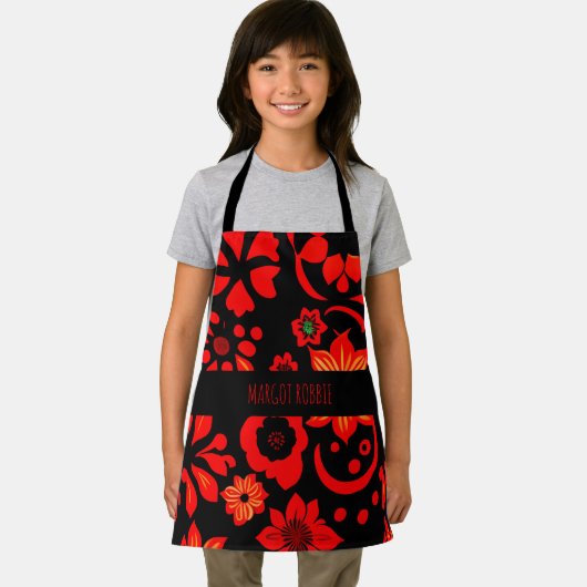 Abstraktes indonesisches Batik-Rotes Muster Schürze (Insitu)