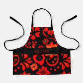 Abstraktes indonesisches Batik-Rotes Muster Schürze (Vorderseite)