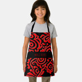 Abstraktes indonesisches Batik-Rotes Schwarzes Mus Schürze (Insitu)