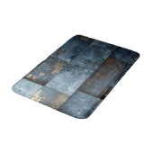 Abstraktes Industrieblau Badematte (Schrägansicht)