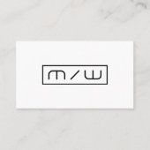 Abstraktes Initialenminimalismusweiß Visitenkarte (Vorderseite)
