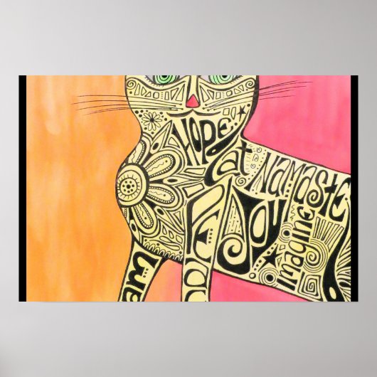 Abstraktes Inspirationskatzenposter Poster (Vorne)