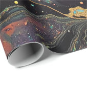 Abstraktes Iridescent Art Wrapping Paper Geschenkpapier (Rolleneckpunkt)