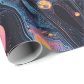 Abstraktes Iridescent Art Wrapping Paper Geschenkpapier (Rolleneckpunkt)