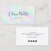 Abstraktes Iridescent-Handgeschriebenes Skript Visitenkarte (Vorne/Hinten)