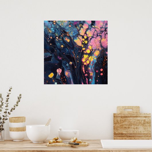 Abstraktes Iridesing Art Poster (Küche)