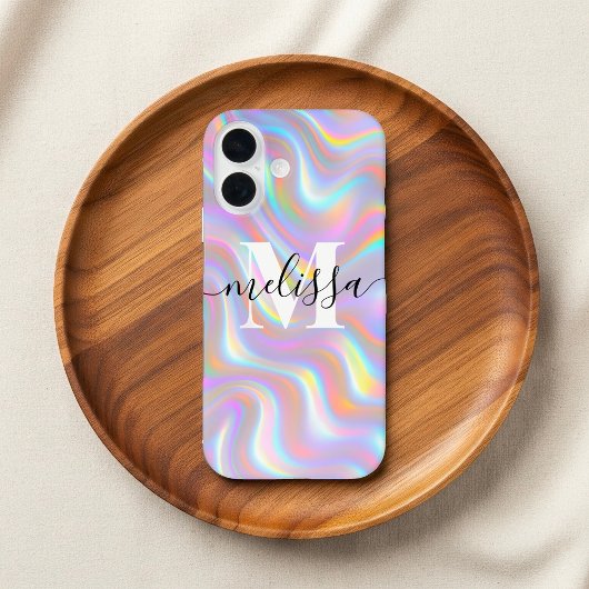 Abstraktes Irisierendes 3D-Effekt-Monogramm Case-Mate iPhone Hülle