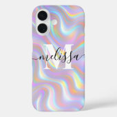 Abstraktes Irisierendes 3D-Effekt-Monogramm Case-Mate iPhone Hülle (Rückseite)