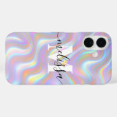 Abstraktes Irisierendes 3D-Effekt-Monogramm Case-Mate iPhone Hülle (Rückseite (Horizontal))