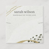 Abstraktes Ivory Black Gold Necklace Band Display Quadratische Visitenkarte (Vorderseite)