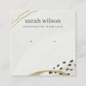 Abstraktes Ivory Black Gold OEarring Study Display Quadratische Visitenkarte (Vorderseite)