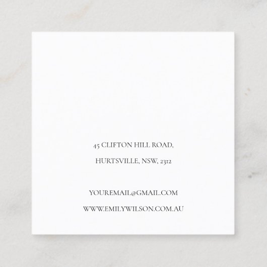 Abstraktes Ivory Black Gold OEarring Study Display Quadratische Visitenkarte (Rückseite)