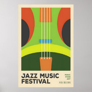 Abstraktes Jazz-Festival-Plakat Mid-Century Modern Poster