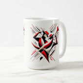 Abstraktes Jazz-Posaunen-Paar Kaffeetasse (VorderseiteRechts)