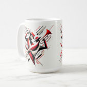 Abstraktes Jazz-Posaunen-Paar Kaffeetasse (Vorderseite Links)