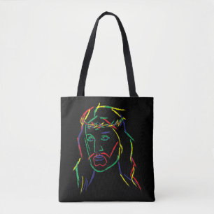Abstraktes Jesus Grafik Coole Fun Piece T-Shir Tasche