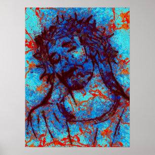 abstraktes Jesus-Poster Poster