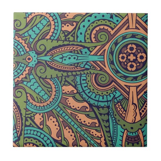 Abstraktes Jugendstil-Motiv Christdresser Fliese (Vorderseite)