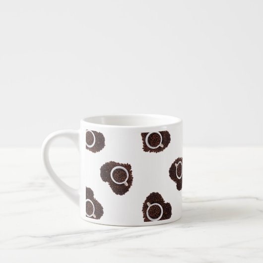 Abstraktes Kaffeepistenherz Espressotasse (Links)