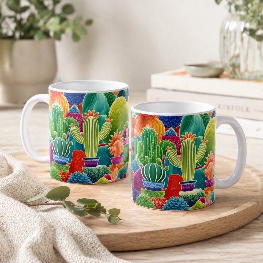 Abstraktes Kakteen Kaffeetasse