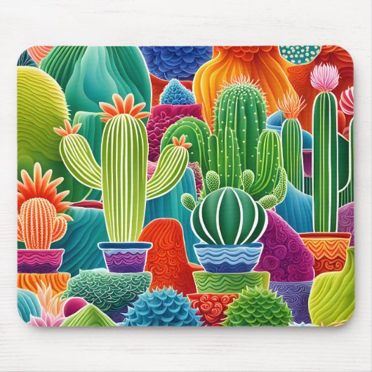 Abstraktes Kakteen Mousepad (Vorne)