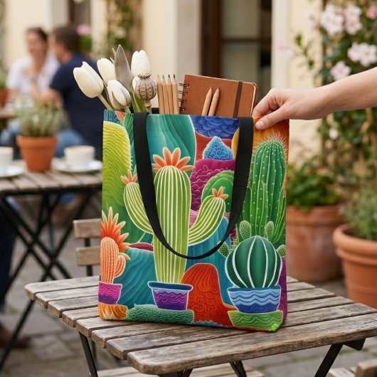Abstraktes Kakteen Tasche