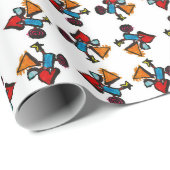 Abstraktes Kaleidoskop Druckmuster Geschenkpapier (Rolleneckpunkt)