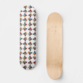 Abstraktes Kaleidoskop Druckmuster Skateboard (Vorderseite)