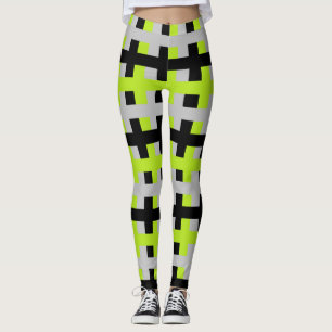 Abstraktes Kalk grün, silber und schwarz Leggings