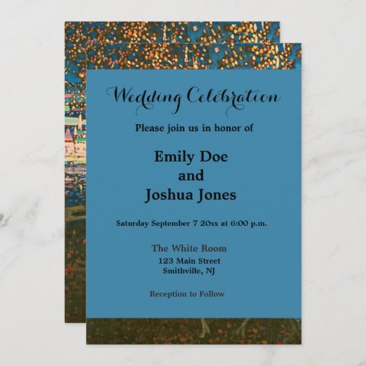 Abstraktes Kandinsky-Reitpaar farbenfroh Einladung (Vorne/Hinten)