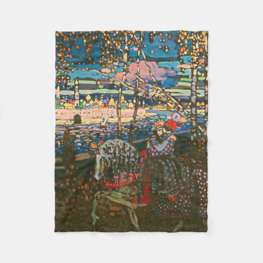 Abstraktes Kandinsky-Reitpaar farbenfroh Fleecedecke (Vorderseite)