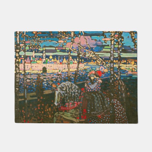Abstraktes Kandinsky-Reitpaar farbenfroh Fußmatte (Vorderseite)