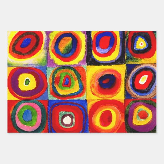 Abstraktes Kandinsky-Reitpaar farbenfroh Geschenkpapier Set (Vorderseite 2)
