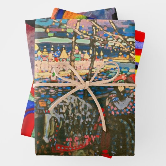 Abstraktes Kandinsky-Reitpaar farbenfroh Geschenkpapier Set (Beispiel)