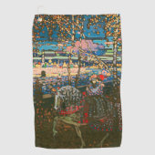 Abstraktes Kandinsky-Reitpaar farbenfroh Golfhandtuch (Vorderseite)
