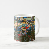Abstraktes Kandinsky-Reitpaar farbenfroh Kaffeetasse (VorderseiteRechts)