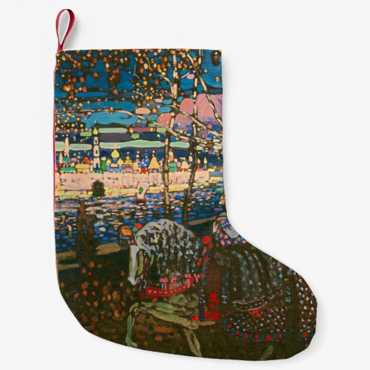 Abstraktes Kandinsky-Reitpaar farbenfroh Kleiner Weihnachtsstrumpf (Vorderseite)