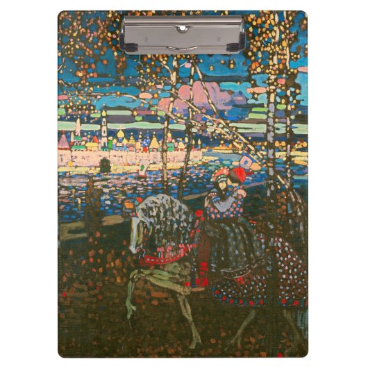 Abstraktes Kandinsky-Reitpaar farbenfroh Klemmbrett (Vorderseite)