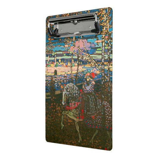 Abstraktes Kandinsky-Reitpaar farbenfroh Mini Klemmbrett (Gewinkelt2)